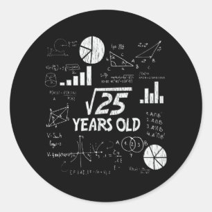 5誕生日スクエアルート数学5年古い日贈り物 ラウンドシール