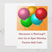 5誕生日バルーンカスタム文字 招待状 (正面/裏面)