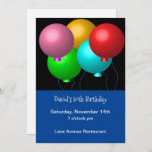 5誕生日バルーンカスタム50誕生日 招待状 (正面/裏面)