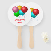 5誕生日バルーンパーソナライズされたハッピーバースデー ハンドファン (正面&裏面)