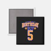 5誕生日ボーイバスケットボール恋人5歳Bday マグネット (正面/裏面)