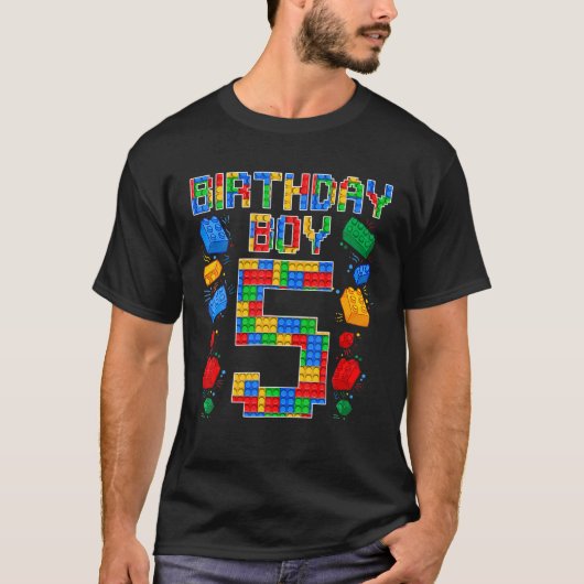 5誕生日マスタービルダー5年ブロック建物 Tシャツ (正面)