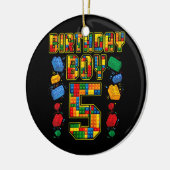 5誕生日マスタービルダー5年前のブロック セラミックオーナメント (左)