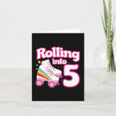 5誕生日ローラースケートで滑る5歳スケート カード (正面)