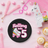 5誕生日ローラースケートで滑る5歳スケート ペーパープレート (パーティー)