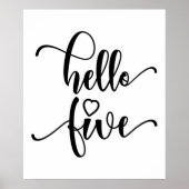 5誕生日女の子こんにちは5かわいい5歳の子 ポスター (正面)