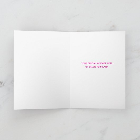 5誕生日子犬のテーマ – かわいい犬ピンクの女の子パウィティ カード (内部)