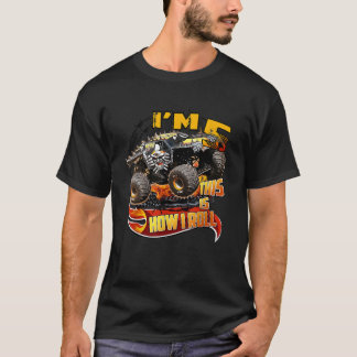 5誕生日少年モンスタートラック5歳キッド Tシャツ