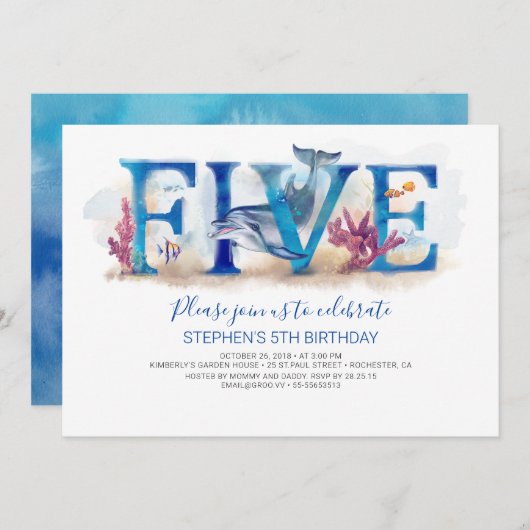 5誕生日招待状魔法ザシーワールド 招待状 (正面/裏面)