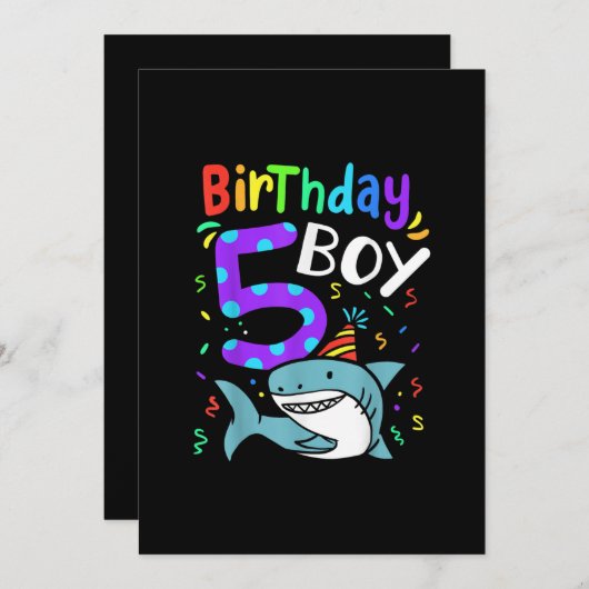 5誕生日5歳のサメの贈り物 セーブザデート (正面/裏面)