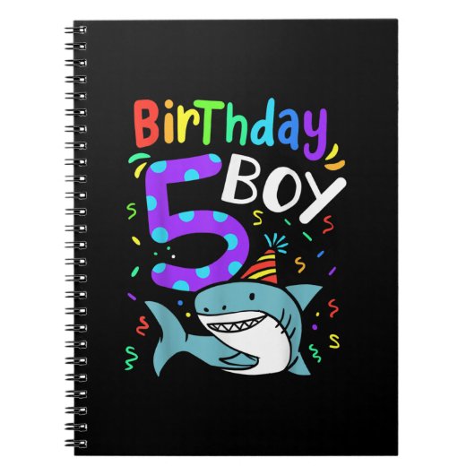 5誕生日5歳シャーク・ギフト ノートブック (正面)