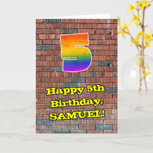 5誕生日:おもしろいグラフィティインスパイアレインボー5 カード