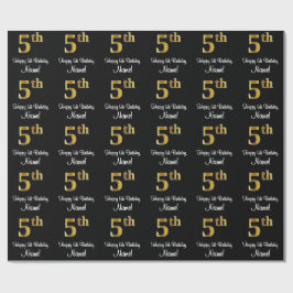 5誕生日:エレガント豪華なフェイク金ゴールドルック# ラッピングペーパー