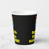 5誕生日:カラフル、おもしろい、エキサイティング、虹5 紙コップ (左)