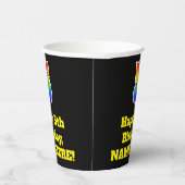 5誕生日:カラフル、おもしろい、エキサイティング、虹5 紙コップ (右)