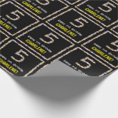 5誕生日:フローラ花数名前をカスタムする ラッピングペーパー (角)