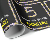 5誕生日:フローラ花数名前をカスタムする ラッピングペーパー (ロールコーナー)