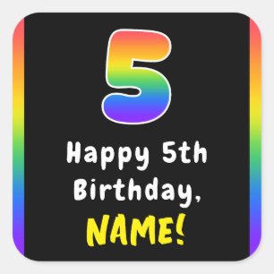 5誕生日:レインボースペクトル# 5、名前をカスタムする スクエアシール