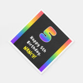 5誕生日:レインボースペクトル# 5、名前をカスタムする スタンダードランチョンナプキン (角)