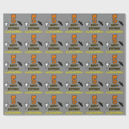 5誕生日:不気味ハロウィーンテーマ+名前をカスタムする ラッピングペーパー