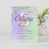 5誕生日,絞り染め, 5,グリッター 招待状 (スタンド正面)