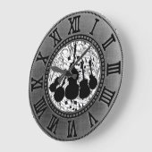 5部分のBLUEGRASSバンド ラージ壁時計 (傾斜)