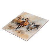 "5野生の口ひげ"ほこりっぽい西の水色 タイル (側面)