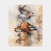 "5野生の口ひげ"ほこりっぽい西の水色 フリースブランケット (正面)