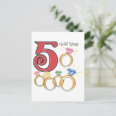 5金ゴールドリングや輪 ポストカード (スタンド正面)