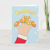 5金ゴールドリングクッキー12日のクリスマスおもしろい シーズンカード (正面)