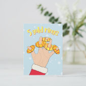 5金ゴールドリングクッキー12日のクリスマス シーズンポストカード (スタンド正面)