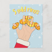 5金ゴールドリングクッキー12日のクリスマス シーズンポストカード (正面)