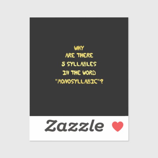 5音節おもしろいのスペルチェックのジョーク シール (シート)