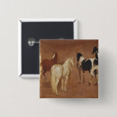 5頭の馬の勉強 缶バッジ (正面&裏面)