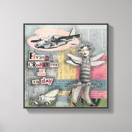 5飛んでいる日目の生き物byNatalie schorr キャンバスプリント