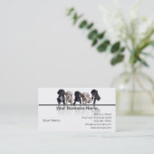 5黒およびタンのコッカースパニエルの子犬 名刺 (スタンド正面)