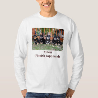 5黒かYutori黄褐色の犬の長袖のTシャツ Tシャツ