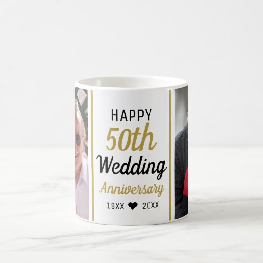 50周年記念写真を自作結婚する コーヒーマグカップ Zazzle Co Jp