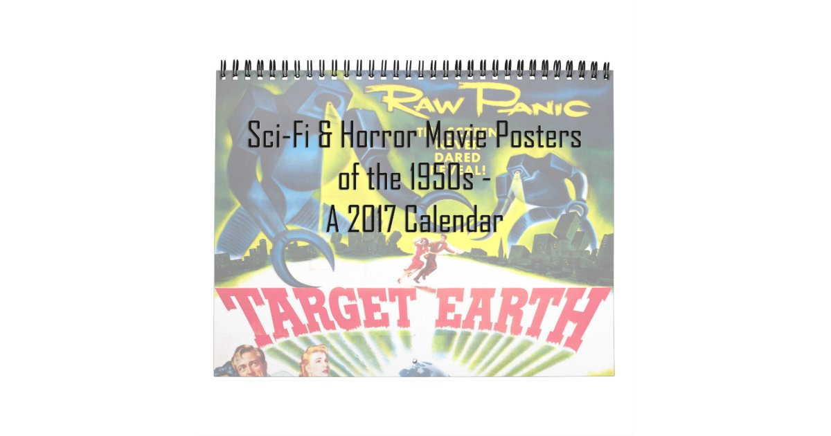 50年代のカレンダーのサイファイ及びホラー映画ポスター カレンダー Zazzle Co Jp