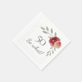 50おもしろいそう水の色50th誕生日パーティー スタンダードカクテルナプキン (角)