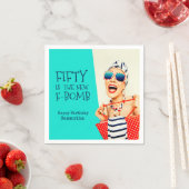 50おもしろいは新しいF爆弾の誕生日パーティー スタンダードカクテルナプキン (インサイチュ)