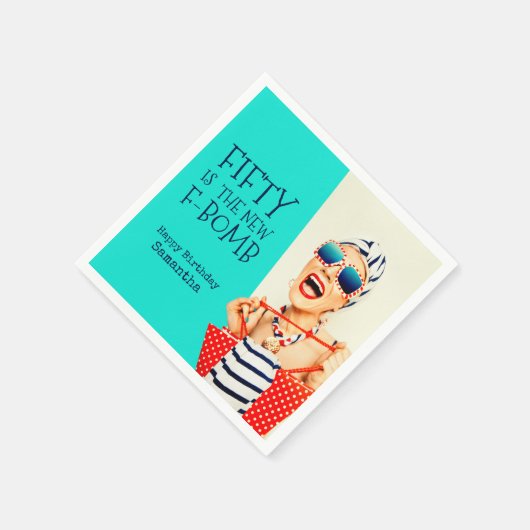 50おもしろいは新しいF爆弾の誕生日パーティー スタンダードカクテルナプキン (角)