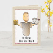 50おもしろいトランプのポーカーハンド賭博誕生日カード カード (黄色い花)