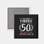 50おもしろい周年結婚カップル50結婚した組 マグネット (正面/裏面)