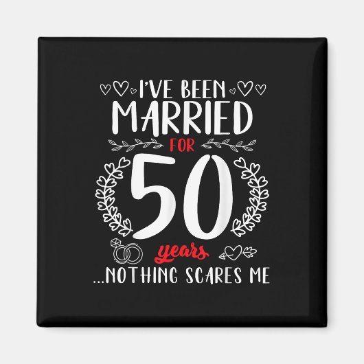 50おもしろい周年結婚カップル50結婚した組 マグネット (正面)