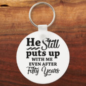 50おもしろい年結婚記念 キーホルダー (正面)