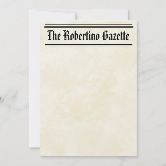 50おもしろい新聞を回す誕生日 招待状 (裏面)