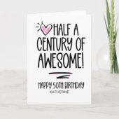 50おもしろい歳の50歳の誕生日を友だちに カード (正面)