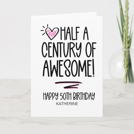 50おもしろい歳の50歳の誕生日を友だちに カード (正面)