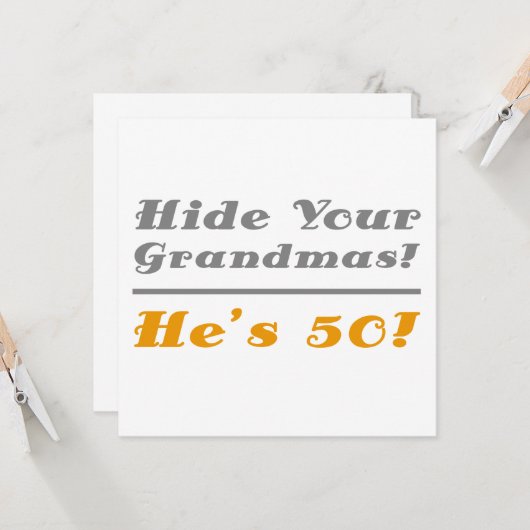 50おもしろい番目の誕生日の贈り物 カード (正面/裏面インサイチュ)